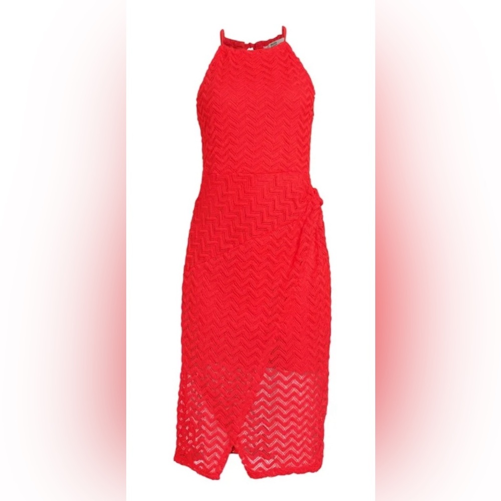 New Plus Madden NYC Juniors Orange Coral Crochet Summer‎ Midi Dress. Size XXL